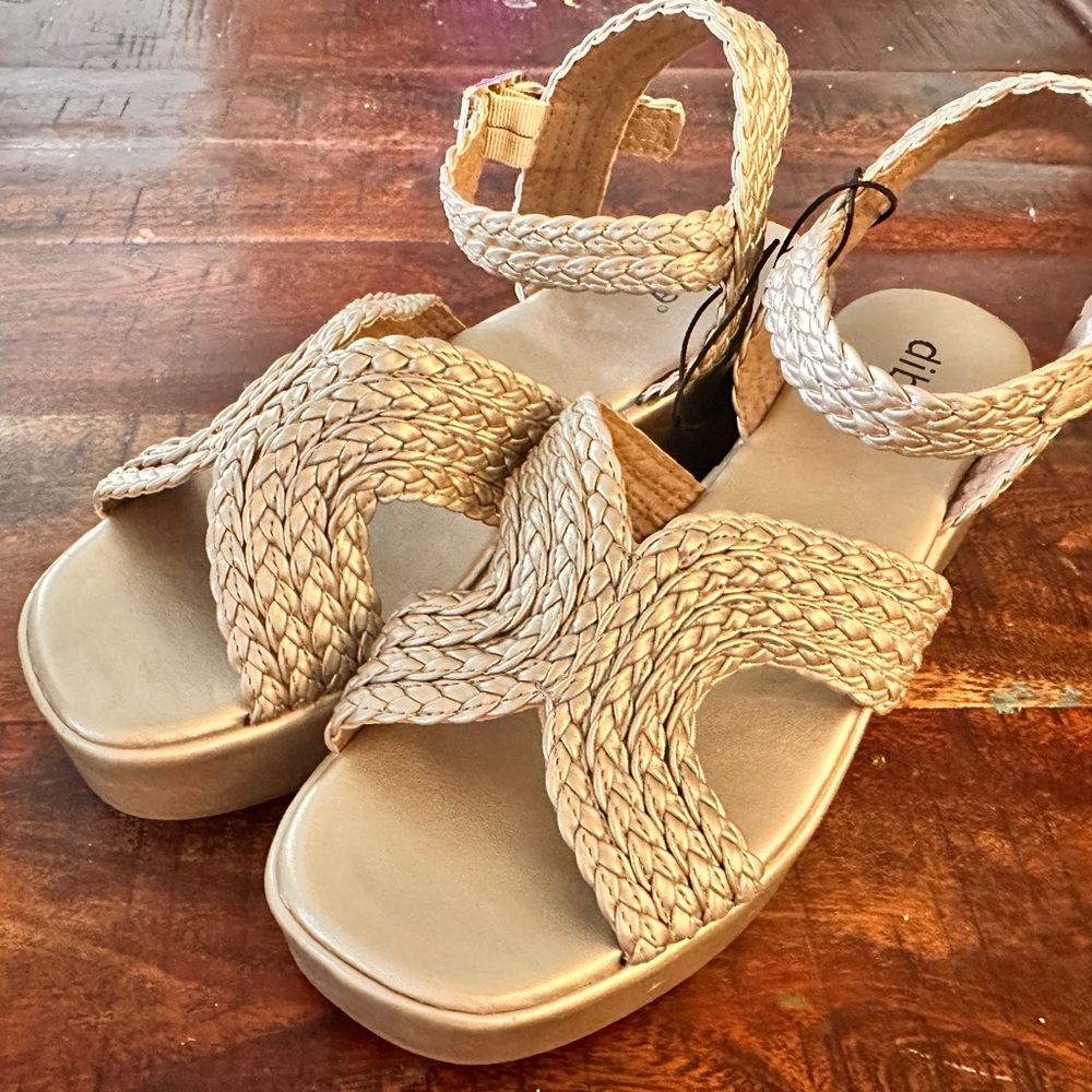 Diba Braided Gold Sandals